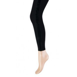 Dames lange legging met een zwart velvet bandje aan de zijkant aanbieding nu 2 voor € 15,00