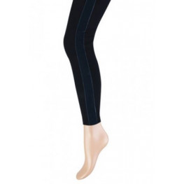 Zwarte dames legging lang met een blauw bandje aan de zijkant aanbieding 2 voor € 15,00
