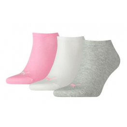 Puma sneakersokjes rose/grijs 3-pack
