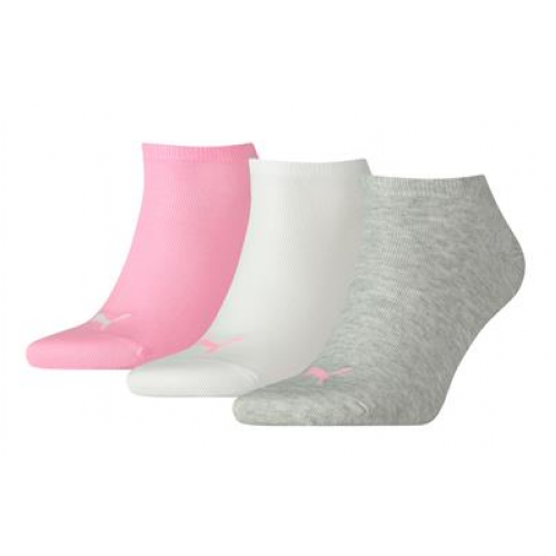 Puma sneakersokjes rose/grijs 3-pack