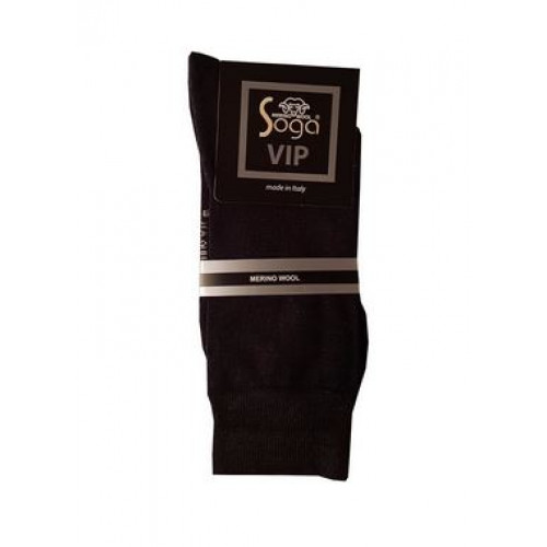 Merino wollen sokken s 13 met badstof voet kleur zwart