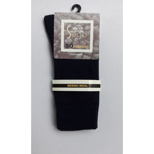 Dunne merino wollen sokken marineblauw S15