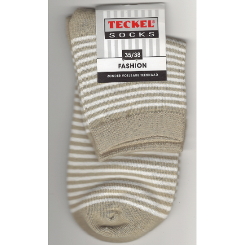 Beige gestreepte sokken