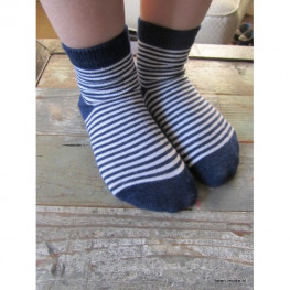 Sokjes, marineblauw met witte streepjes