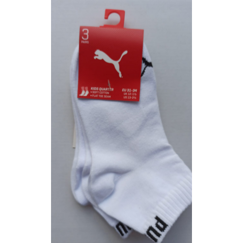Kinderbiker sok Puma 3 pak wit